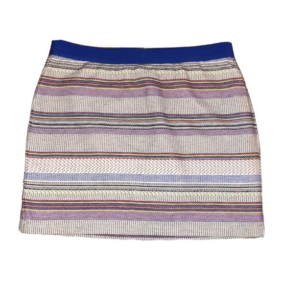 NWT-GAP Blue Multi Color Stripe Embroidered  Skirt - Picture 1 of 3